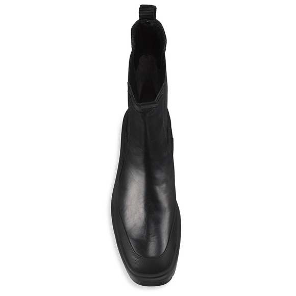 Edgy Sam Edelman Water Repellent Black Leather Chelsea Boots - Picture 3 of 14